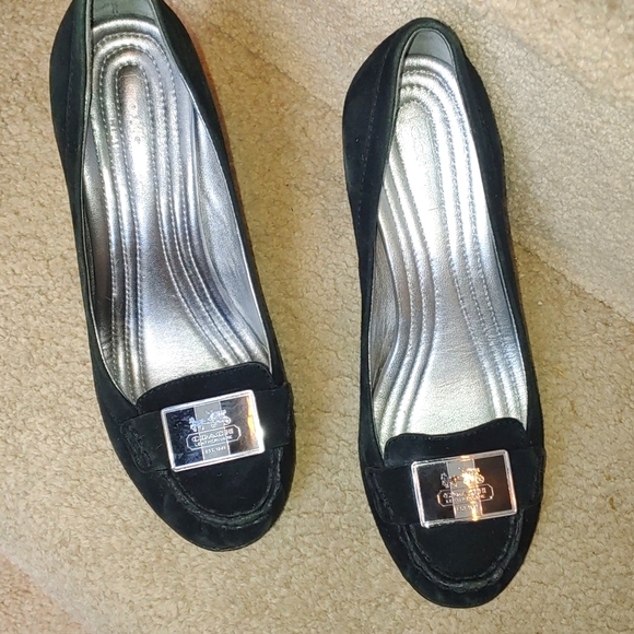 COACH Black Suede Size 6 Heels - Picture 1 of 7